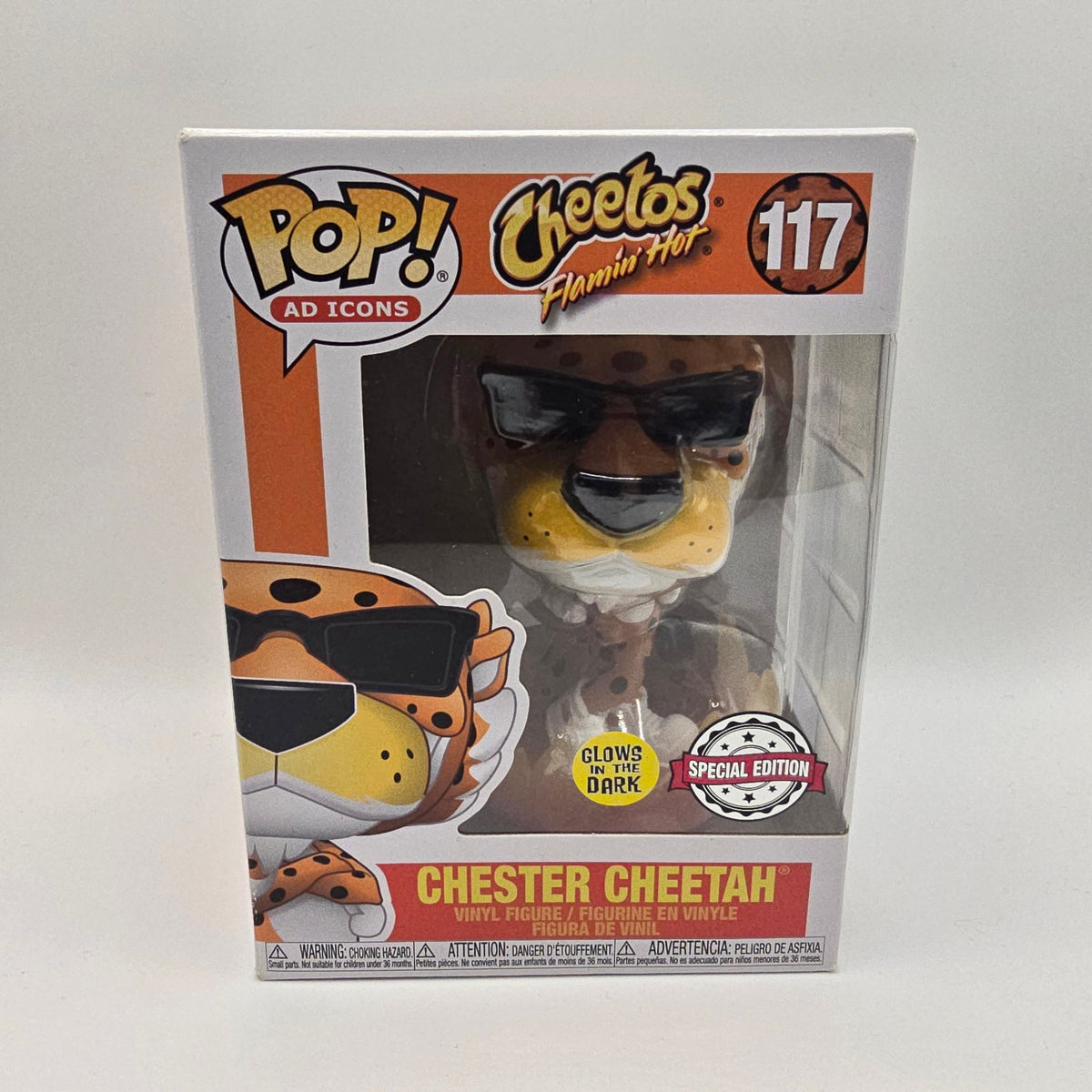 Funko Pop! Chester Cheetah #117 Cheetos Flamin' Hot Special Edition Glow In The Dark