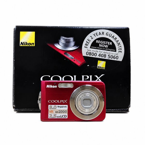 Nikon Coolpix S210 Red 8.0MP Vintage Digicam Boxed Complete + 2GB SD Card Y2K