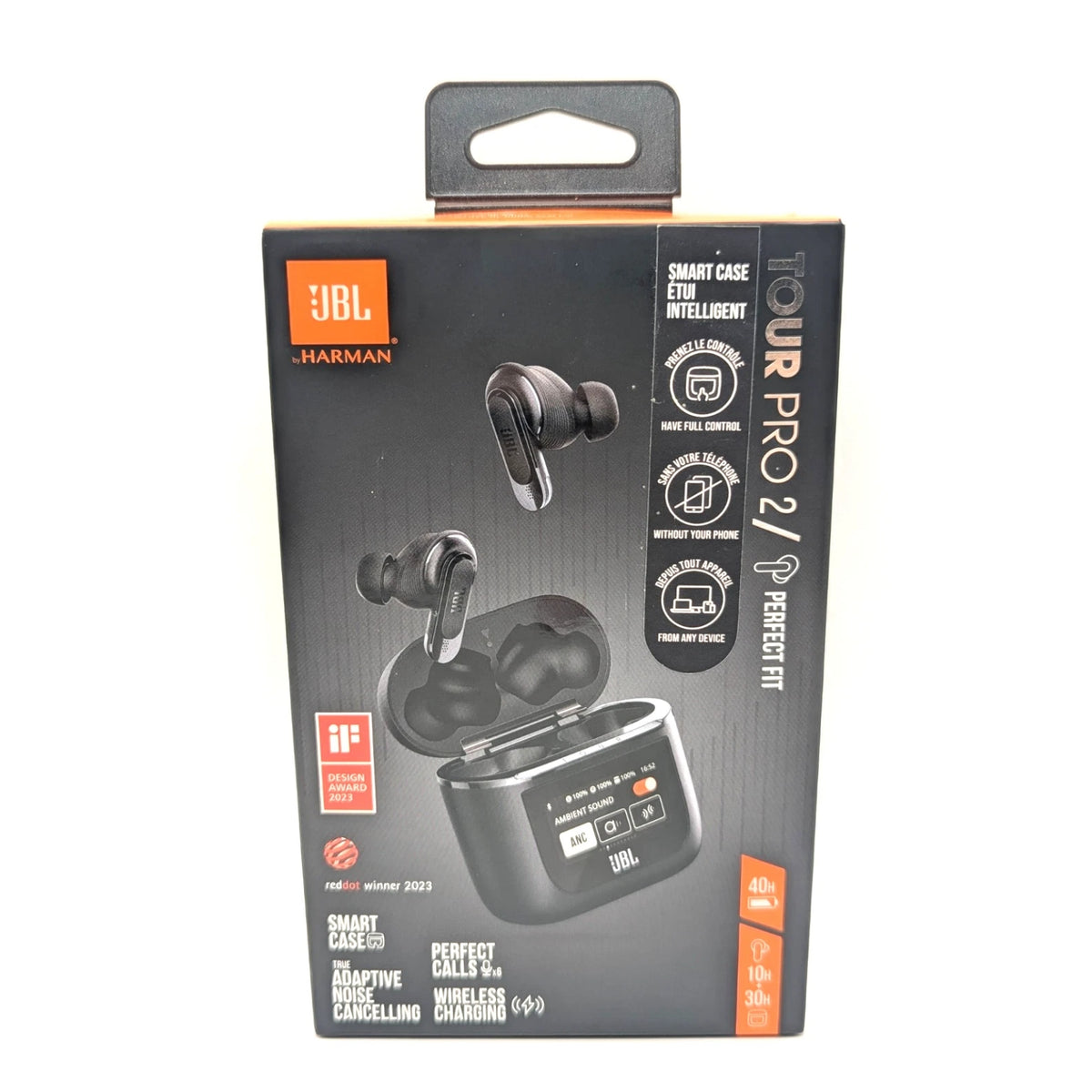JBL Tour Pro 2 Wireless Earbuds Smart Case - Black - Great Condition Boxed