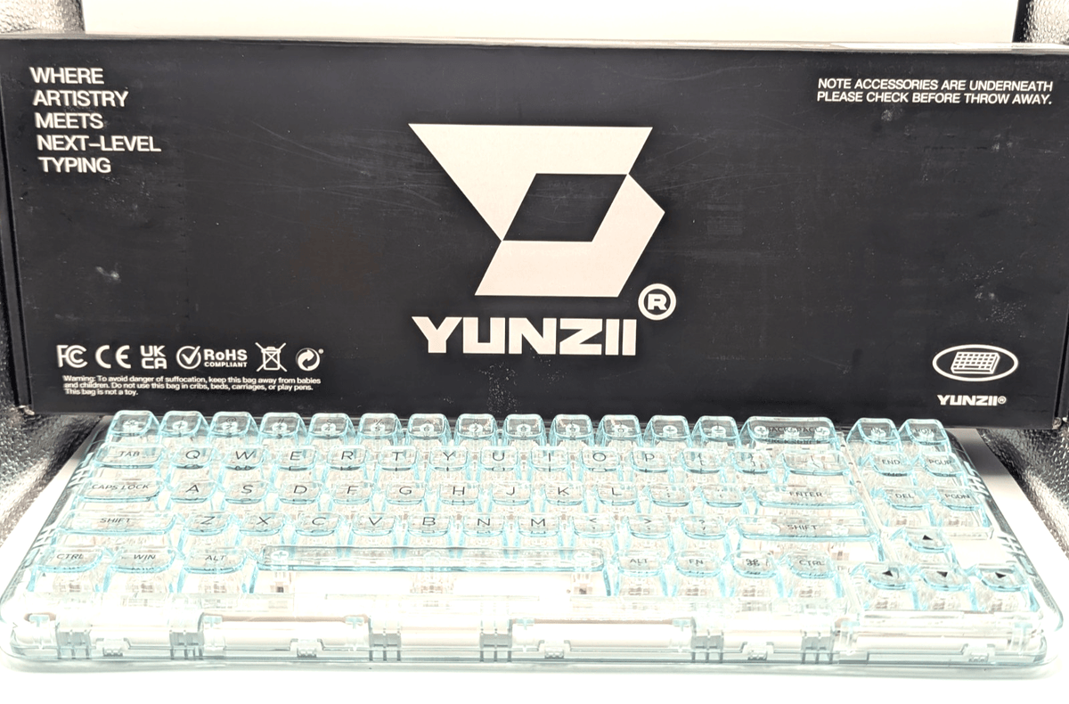 Yunzii X71 Crystal Blue Transparent Mechanical Keyboard 68% Wireless Hot Swap