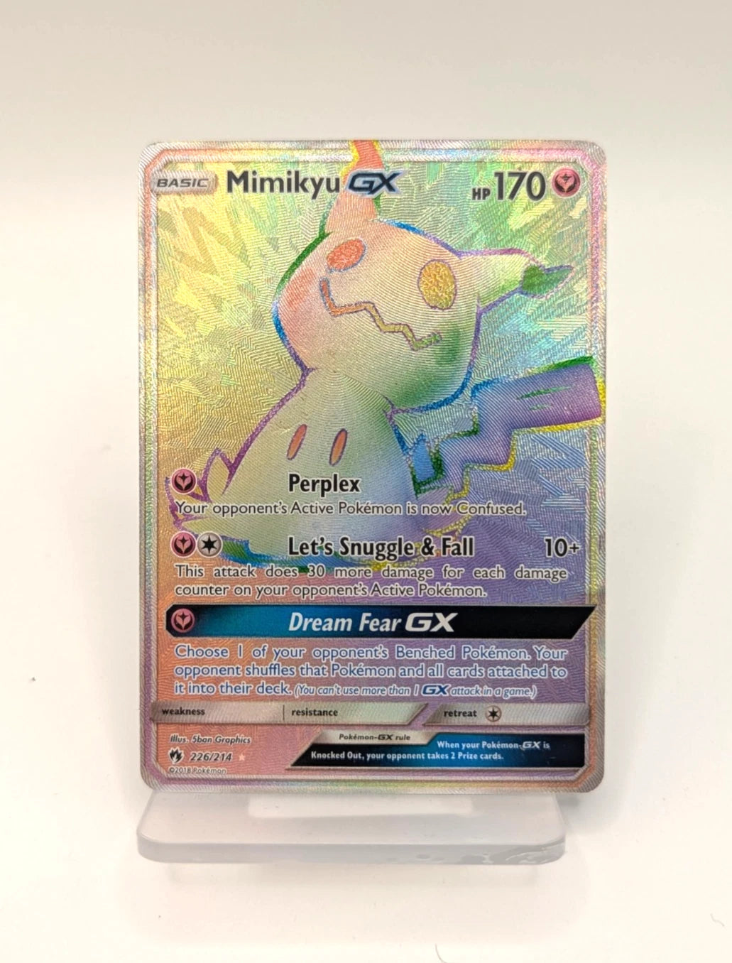 Pokemon TCG: Mimikyu GX 226/214 Lost Thunder Rainbow Art Rare MP