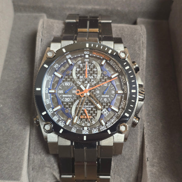 Bulova Precisionist 98B343 Men's Chronograph Watch - Full Set Boxed Warranty Papers