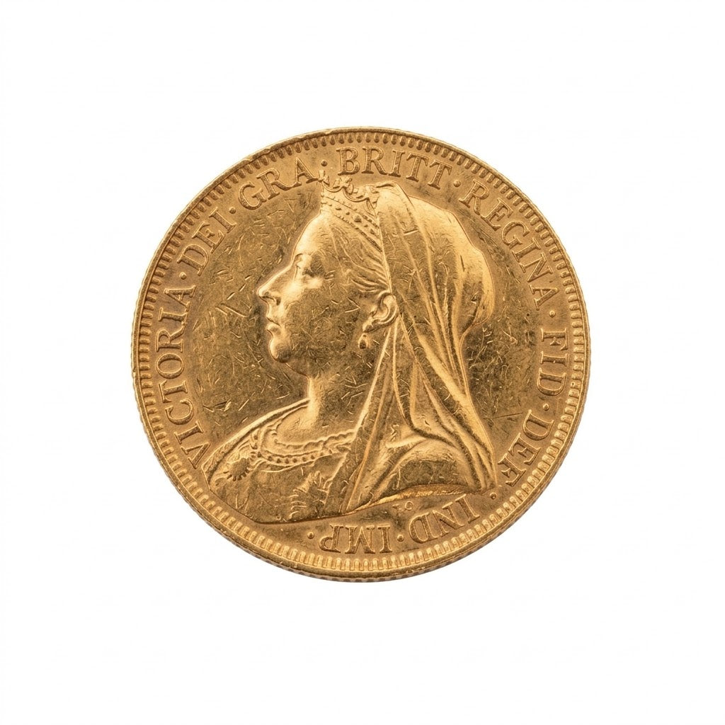 1894 Gold Sovereign Coin Queen Victoria Veiled Head 22ct 7.98g CGT Exempt Fine