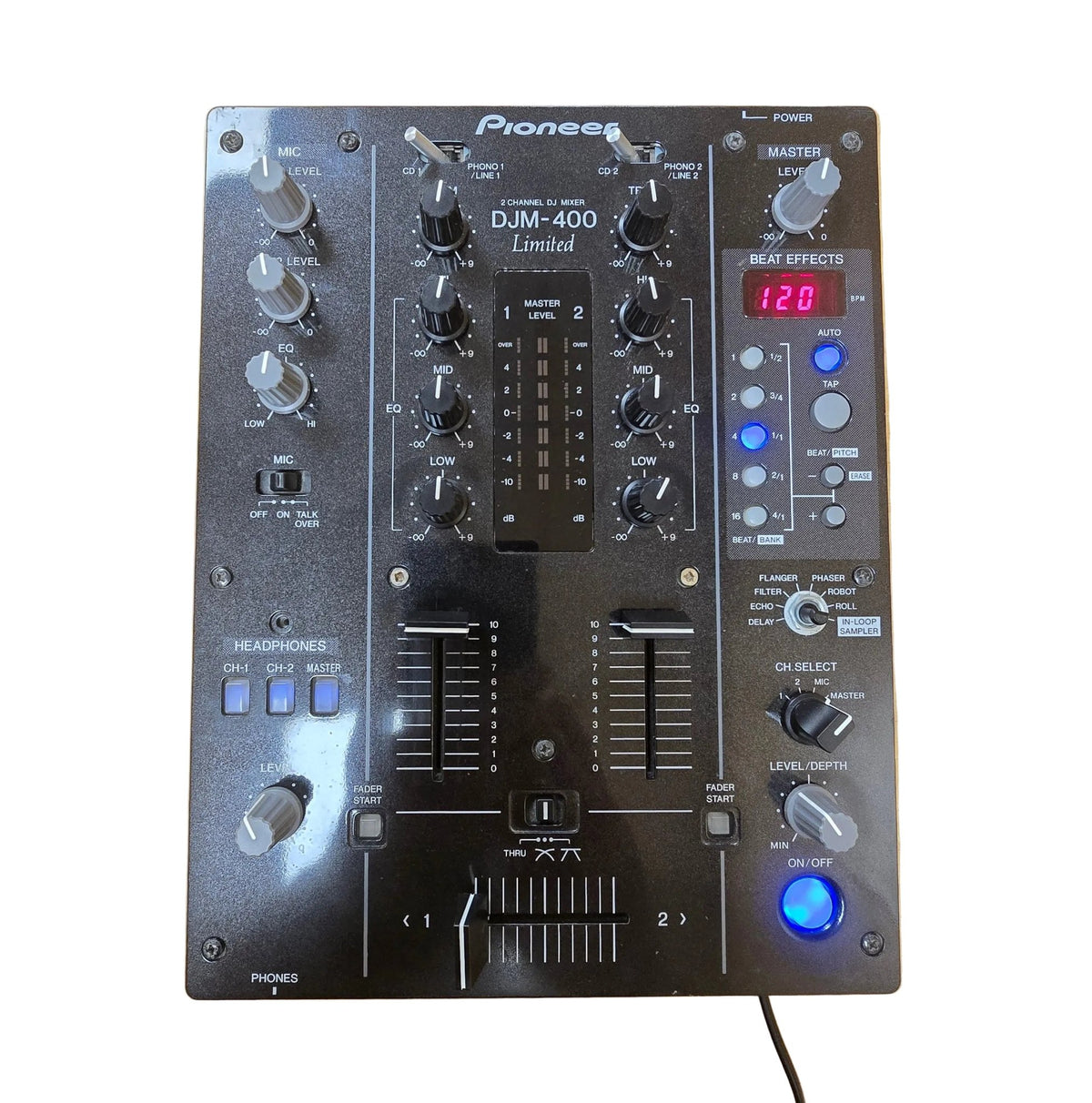 Pioneer DJM-400 K Limited Edition Black Blue LED 2 Channel Pro Audio DJ Mixer