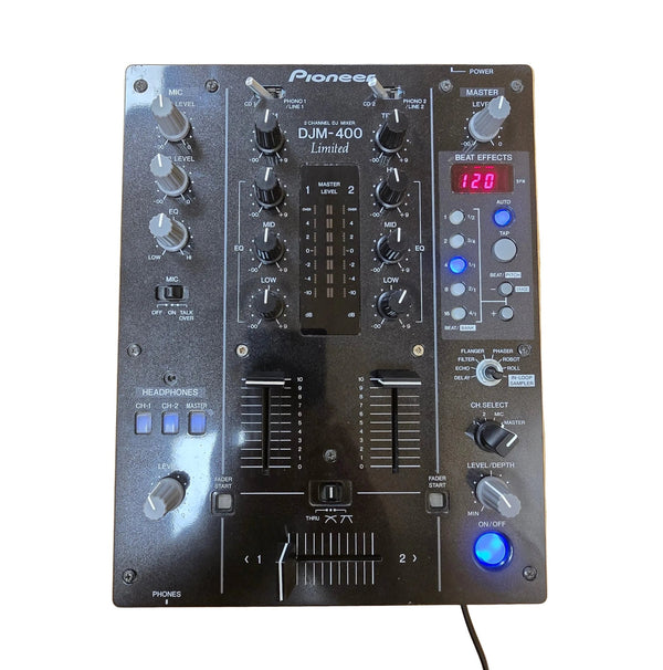 Pioneer DJM-400 K Limited Edition Black Blue LED 2 Channel Pro Audio DJ Mixer